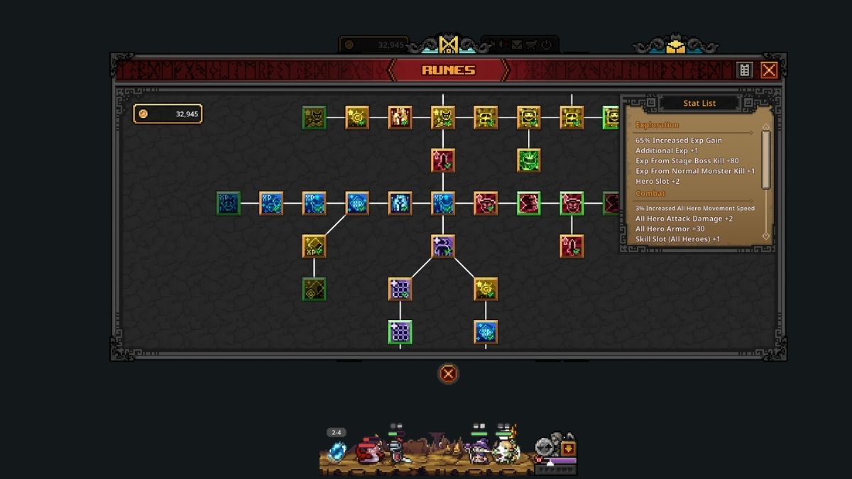 Rune Tree in Task Bar Hero