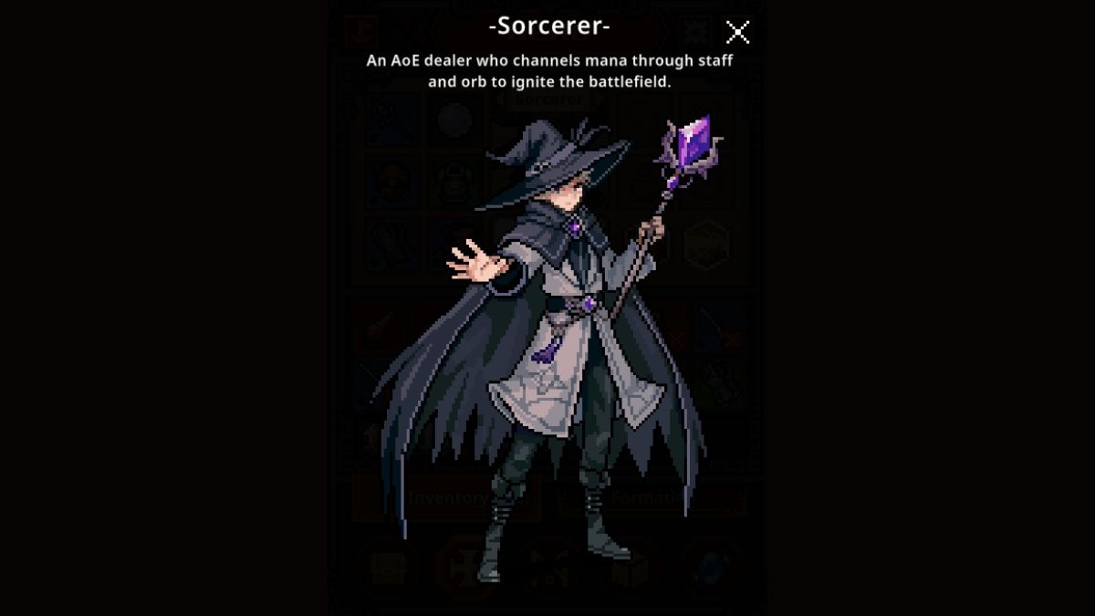 Sorcerer Hero details screen in TBH