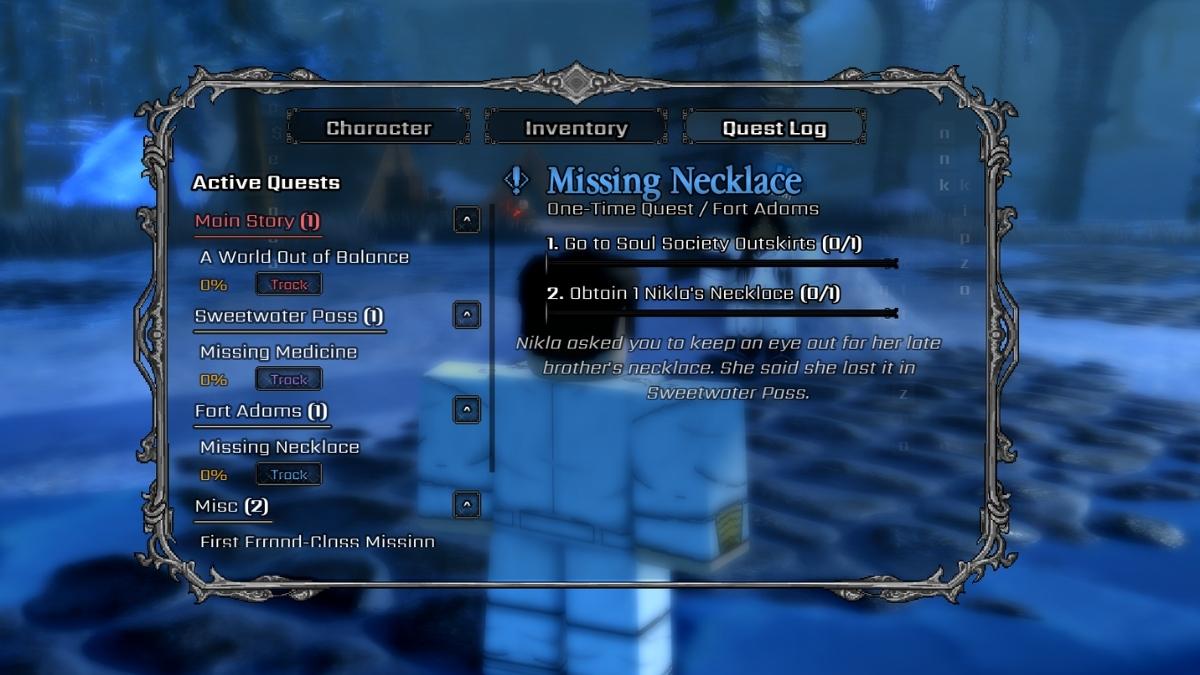 Mission interface with Necklace Quest in VV Ultimatum