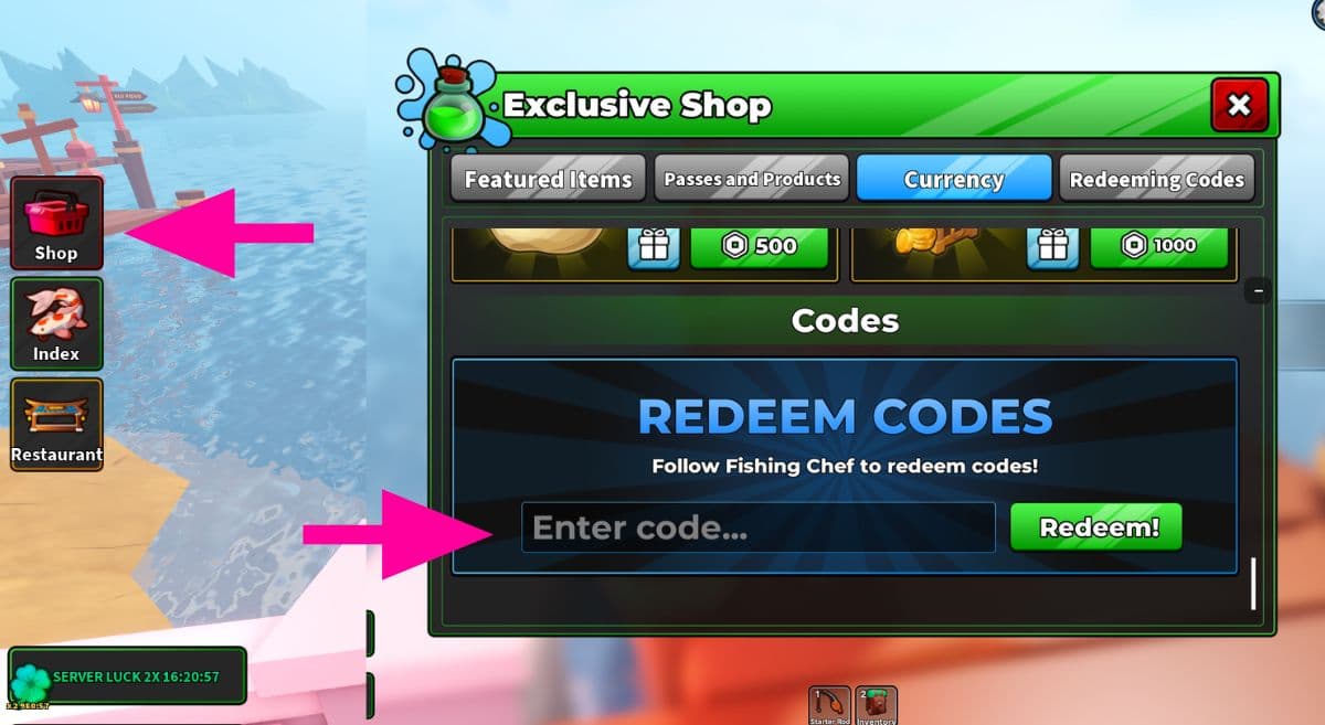 How to Redeem Codes in Fishing Chef
