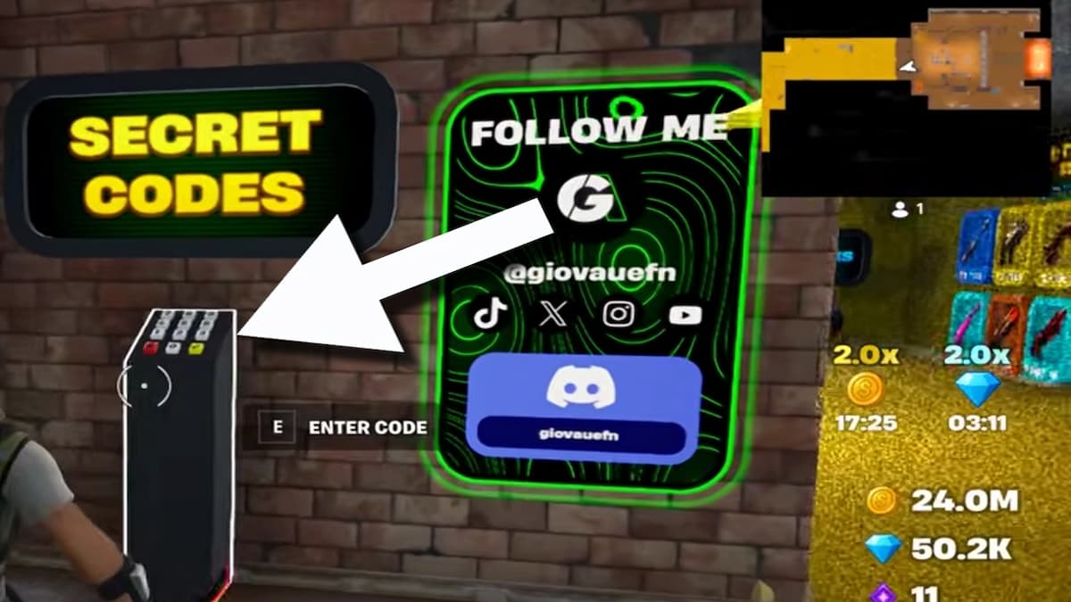 Fortnite BACKROOMS ROGUELIKE. Arrow pointing to the panel.