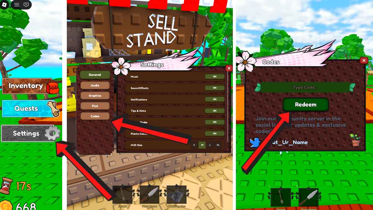 Grow A Random Plant Codes Redemption System in Game.