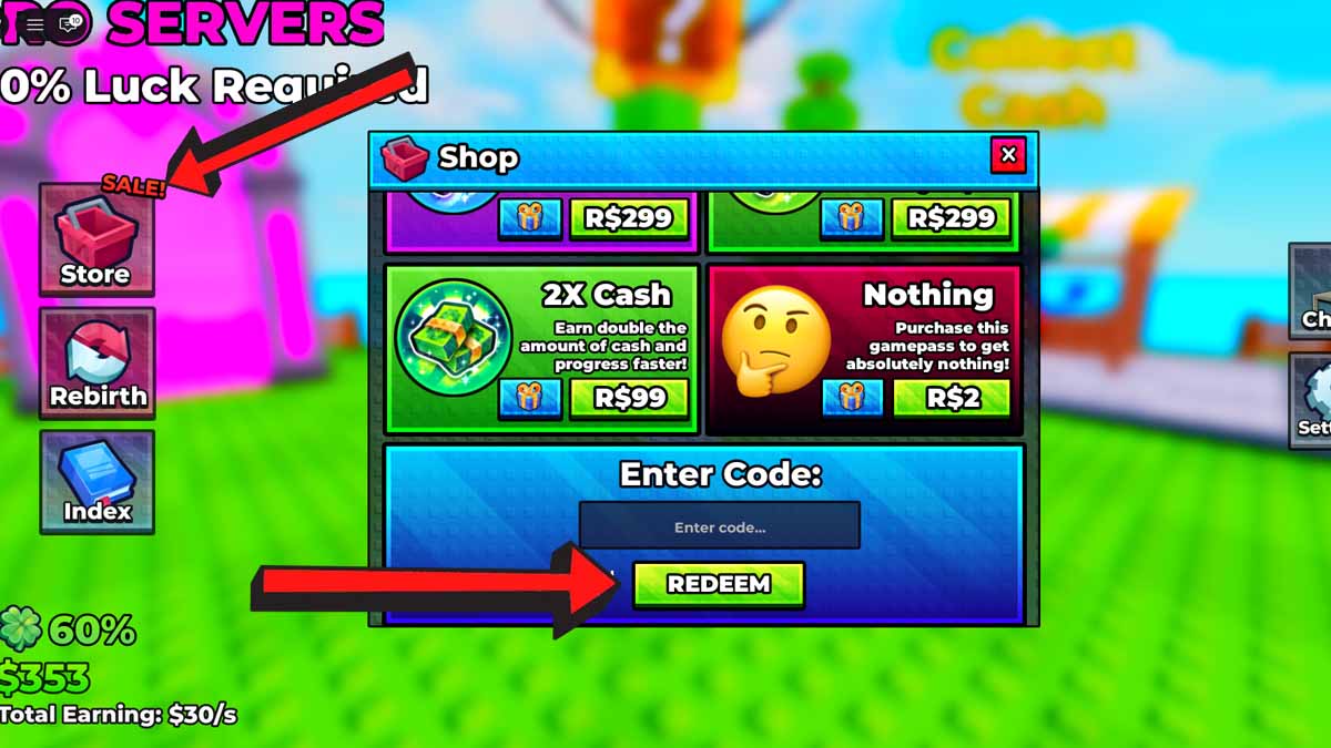 Roblox Split or Steal Brainrot Codes Redemption System