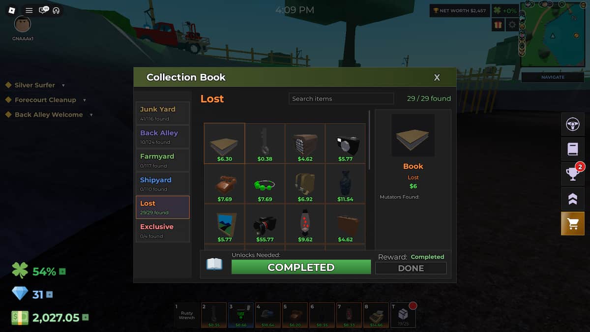image of the Collection Book Lost Tab