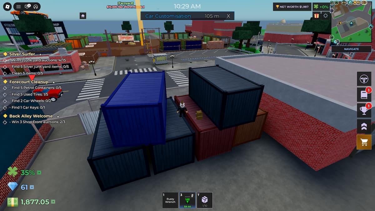 image showing location of the Leather Backpack Lost Item