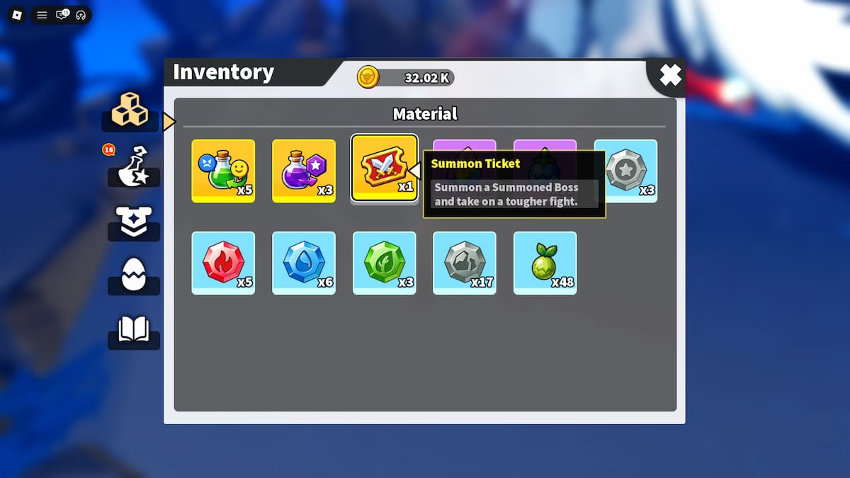 image showing the Summon Ticket in Evomon