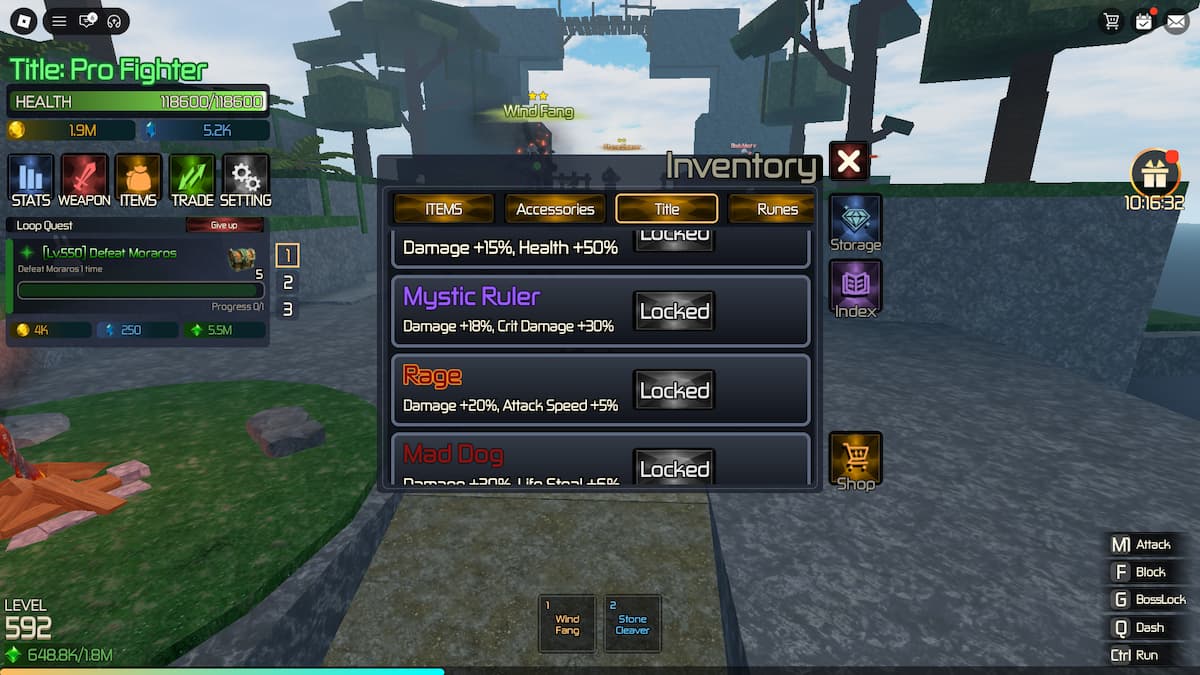 image showing the Title menu in Broken Blade