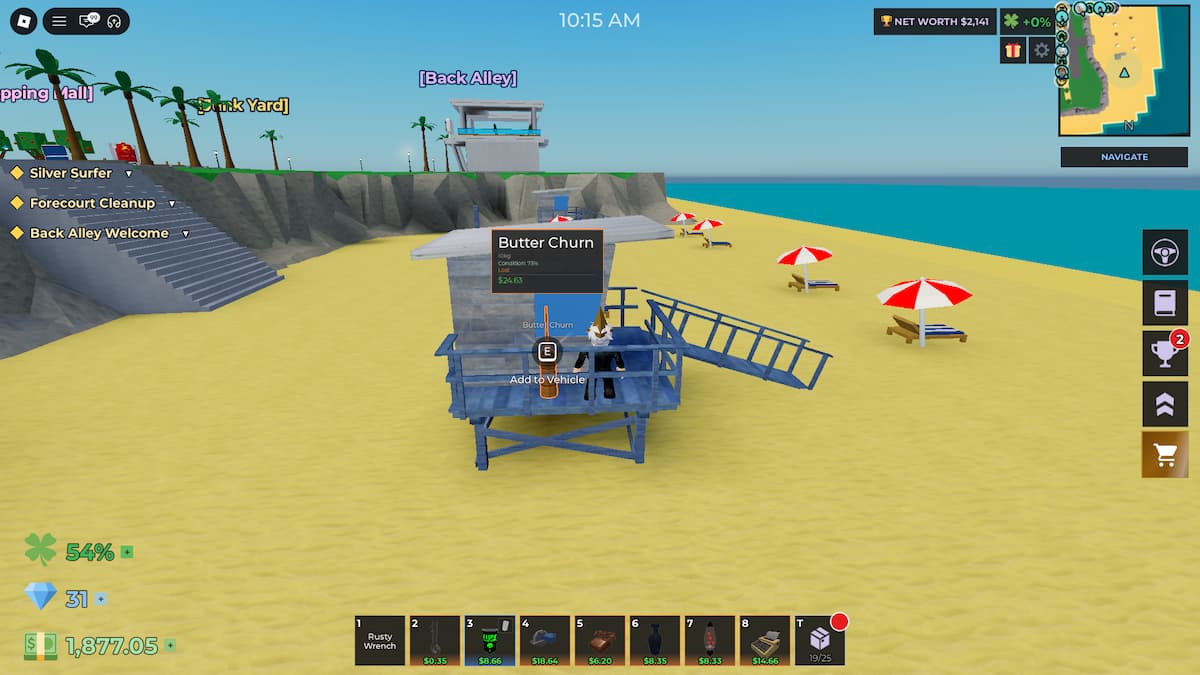image showing the location of the Butter Churn in Storage Hunters Open World