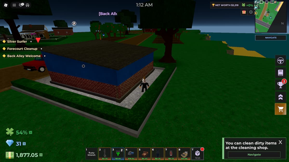 image showing the location of the Cow Milker Item