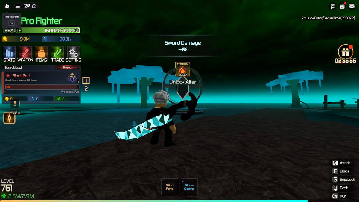 image showing the location of the Sword Damage Altar on Helheim