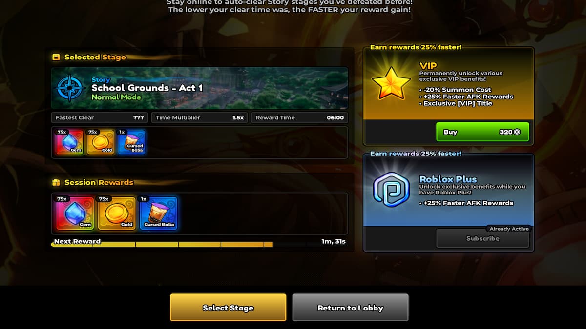 The AFK Screen in Anime Expeditions