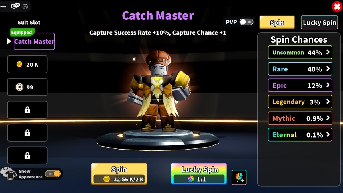 Catch Master Suit in Evomon