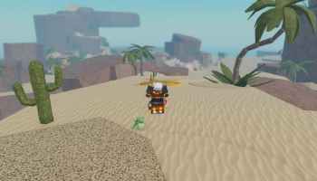 A player holding a Drylands fish