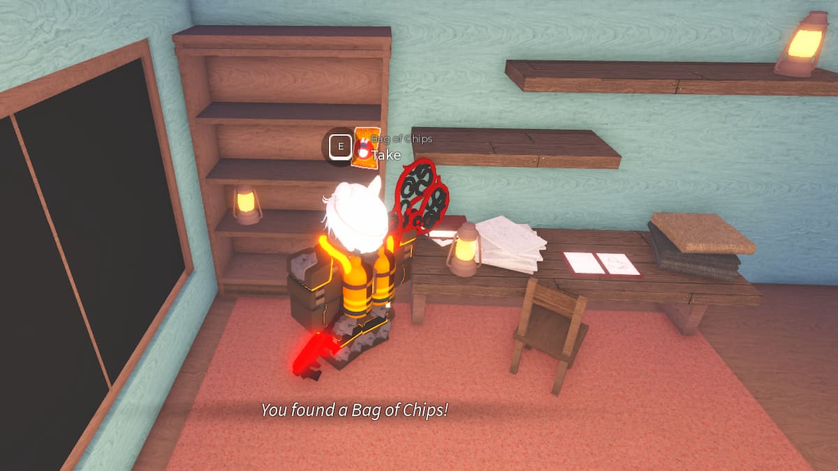 A player inside a room in Fisch