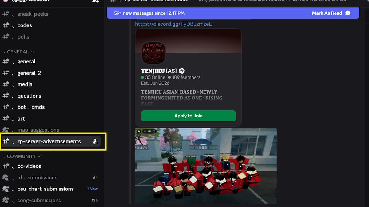 A Gakuran Gang Server Advertisement