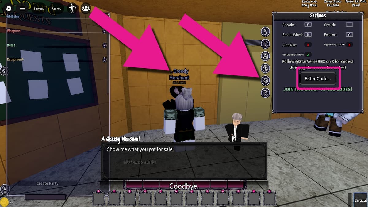 A Greedy Merchant and Codes Redemption system screenshot