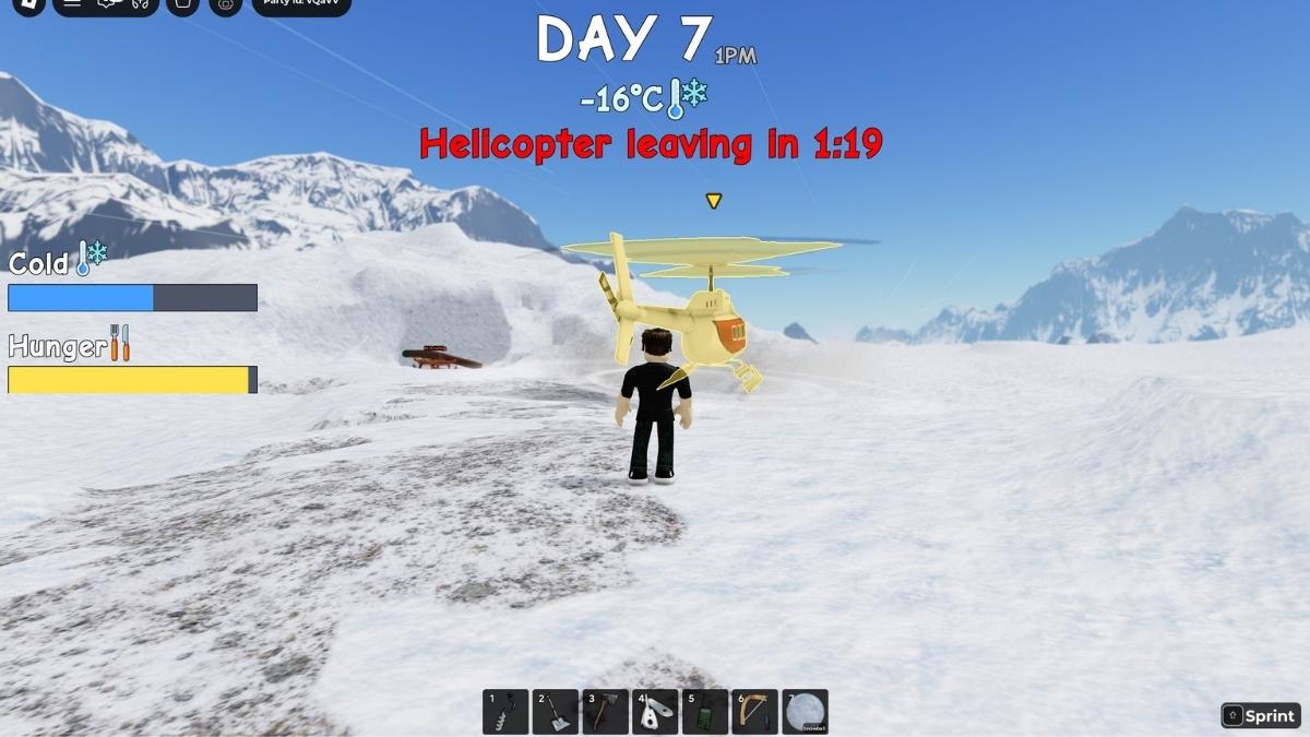 Rescue helicopter in Survive 7 Days in Arctic