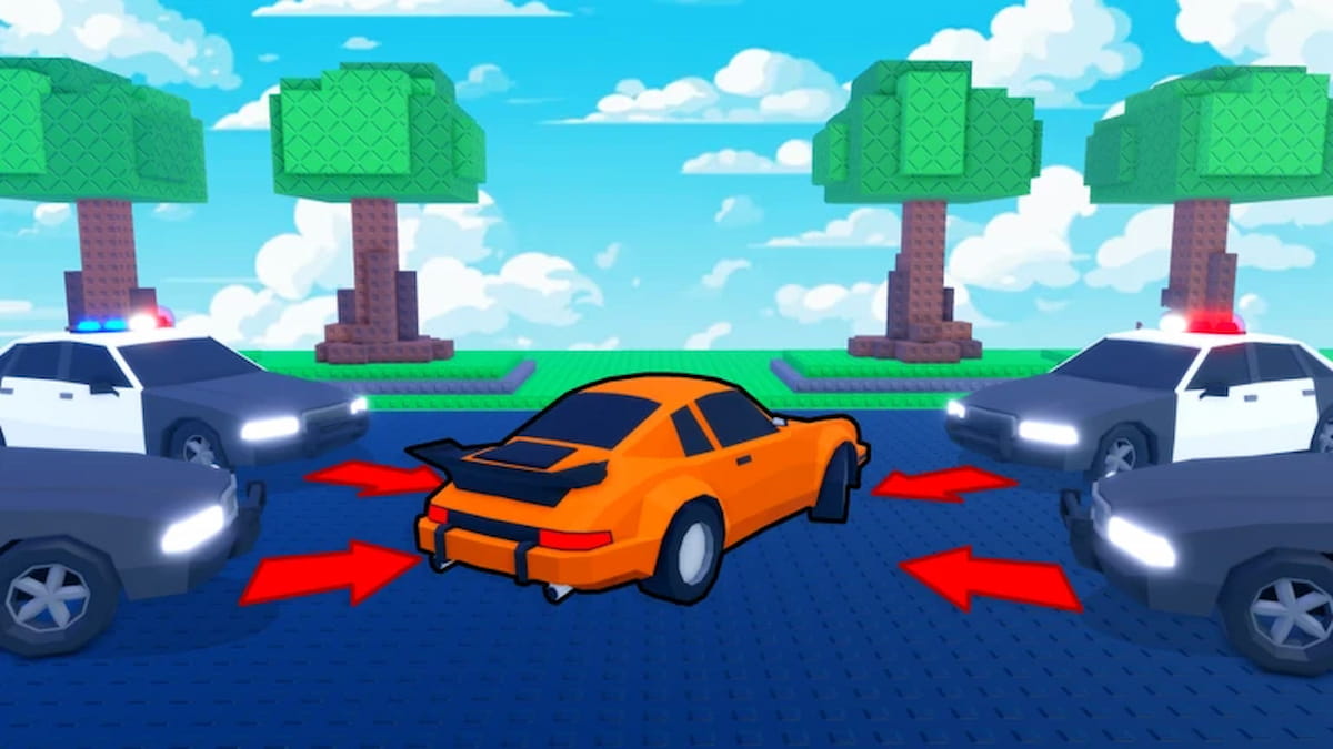 Escape Police to STEAL a Car featured artwork depicting a sports car evading police vehicles