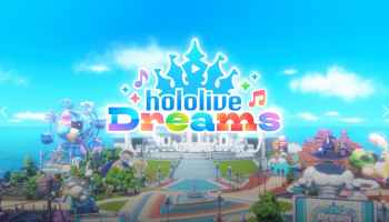 hololive Dreams official image depicting the logo above an amusement park