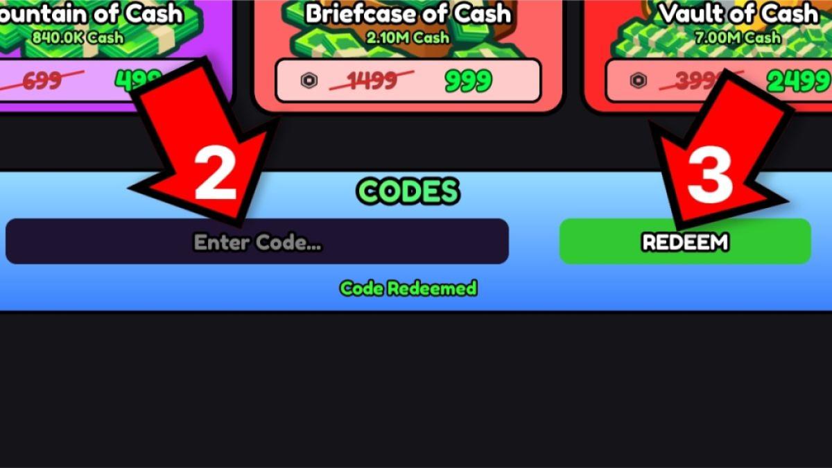 How to redeem Ball Game codes step two