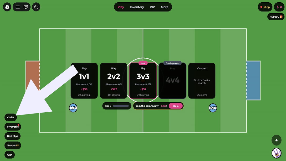 An arrow pointing to the Beatball code system.