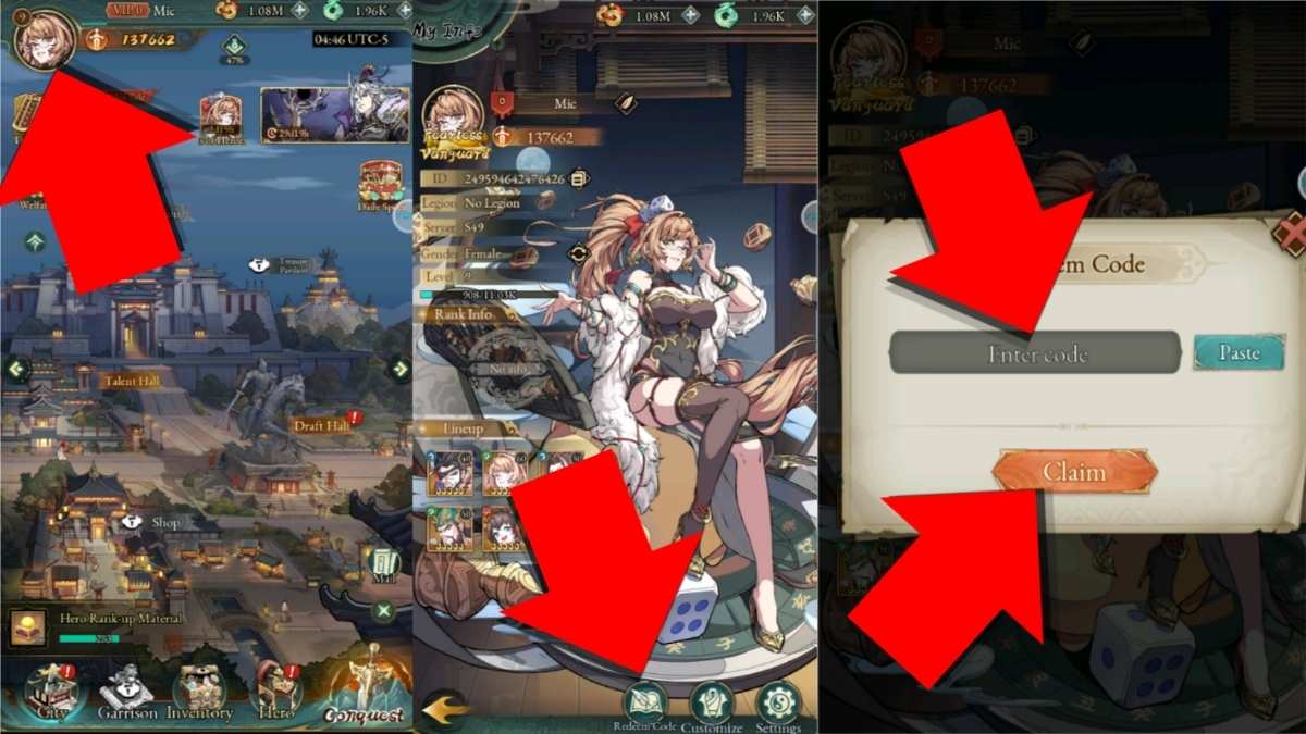 Instructions on how to redeem Blood Oath Three Kingdoms codes