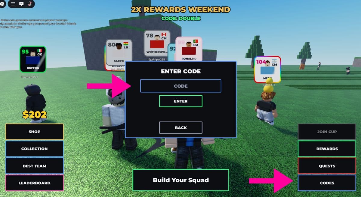 How to Redeem Codes in Build A Soccer Squad