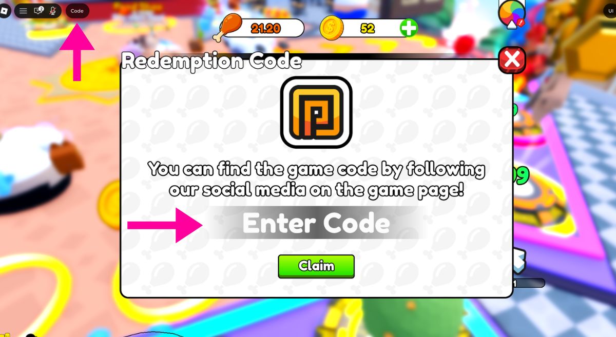 How to Redeem Codes in Get Fat to Break Tape