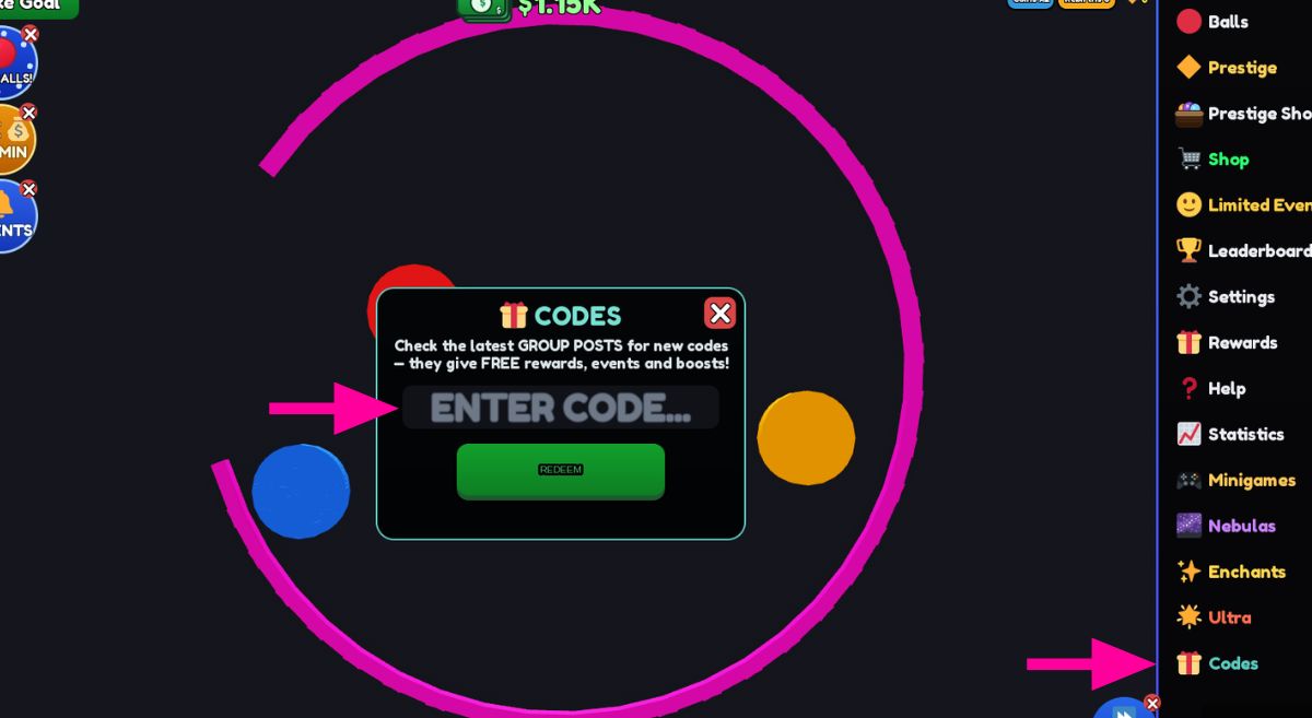 How to Redeem Codes in Idle Balls