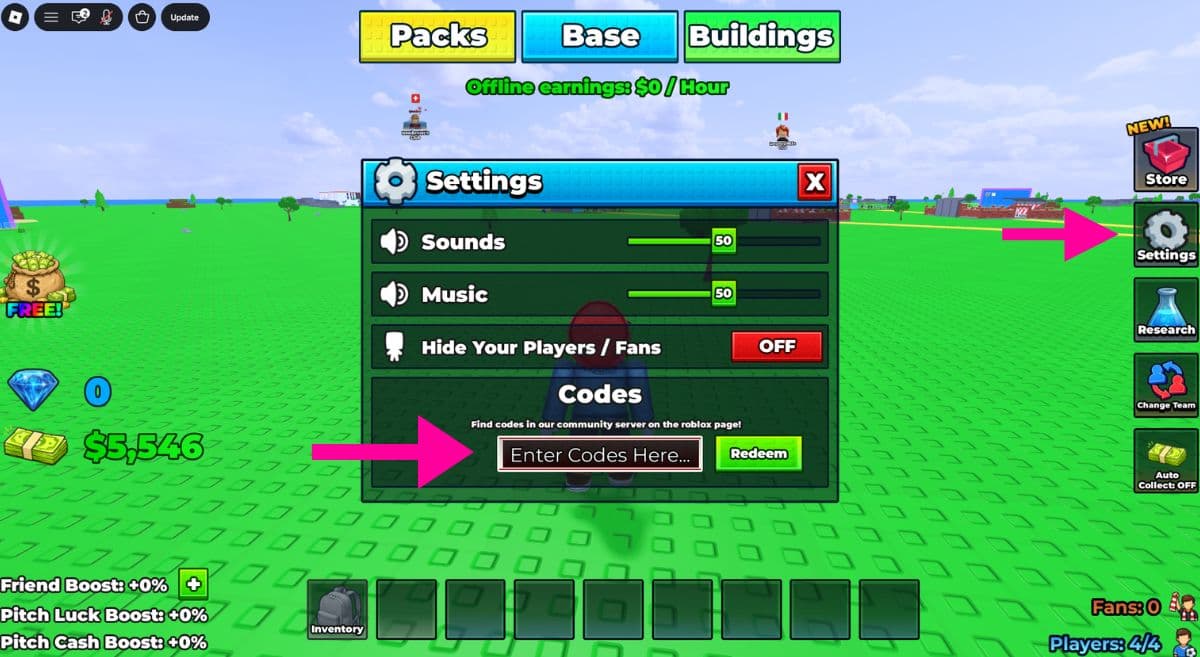 How to Redeem Codes in Roblox Mini Cup