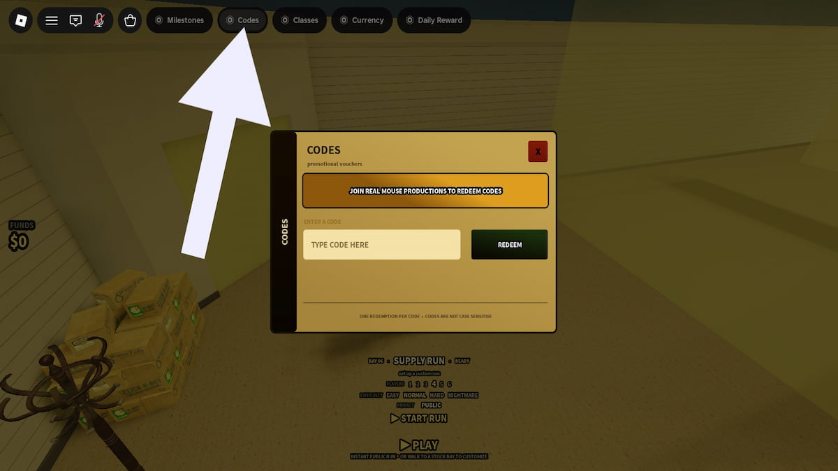Arrow pointing to the Complex Furnishings code system