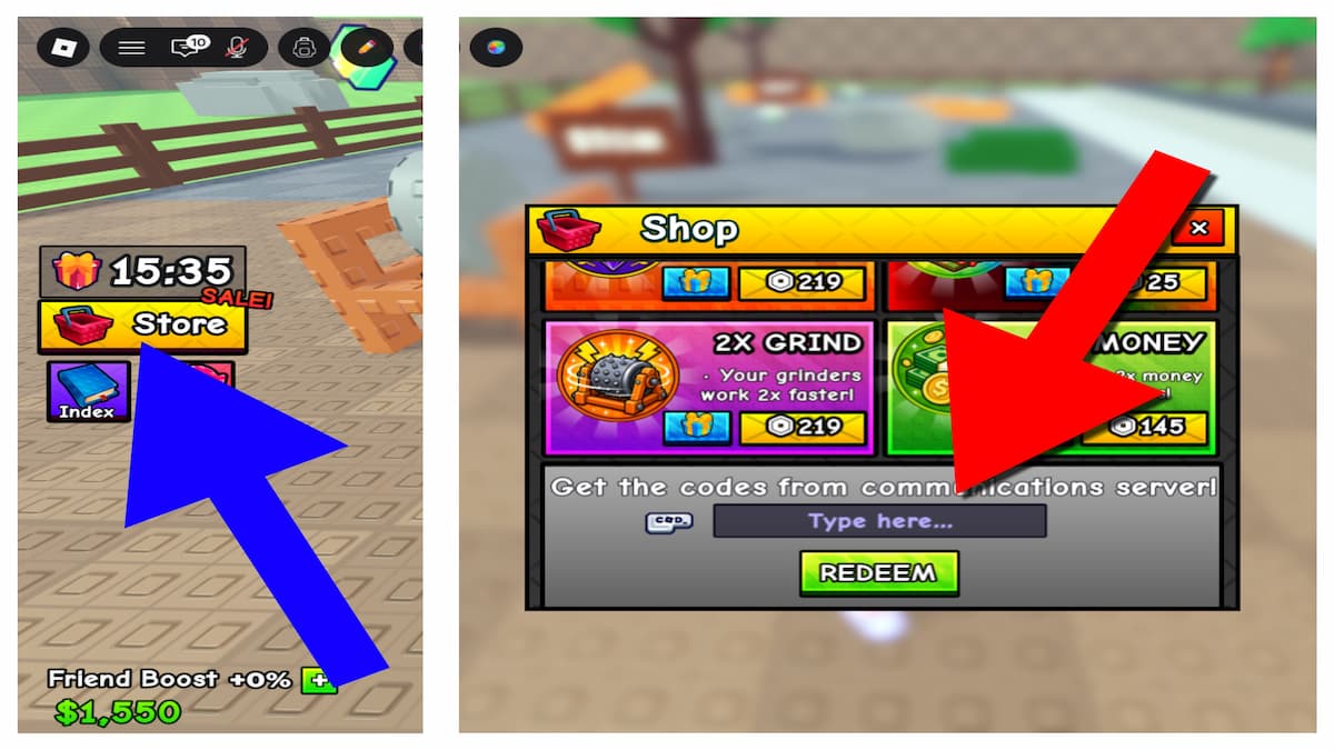 Arrow pointing to the Cut a Gem code system.
