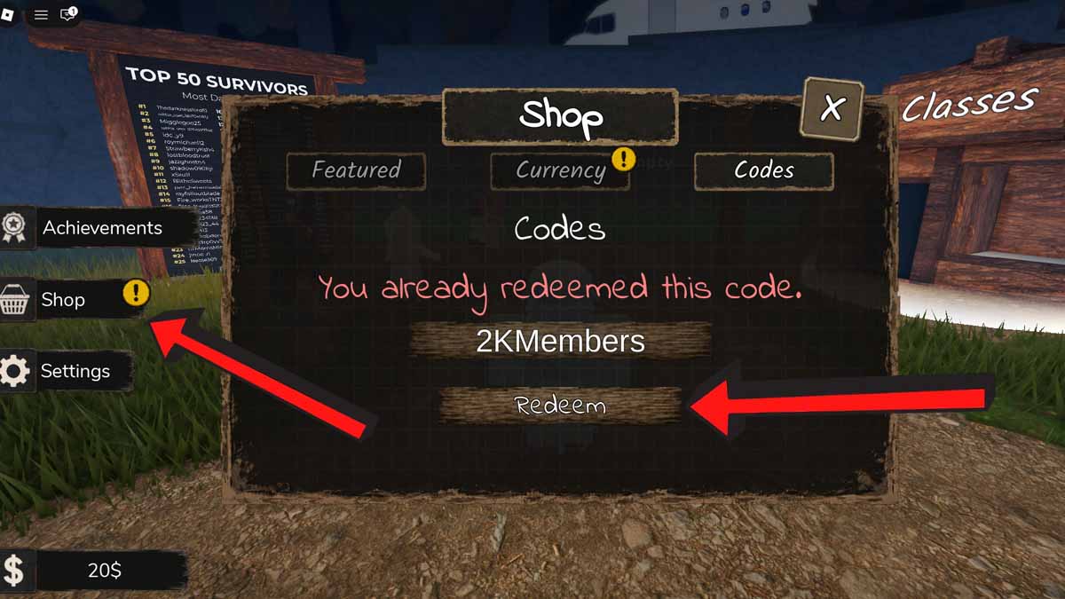 Nightfall Codes Redemption System In Game