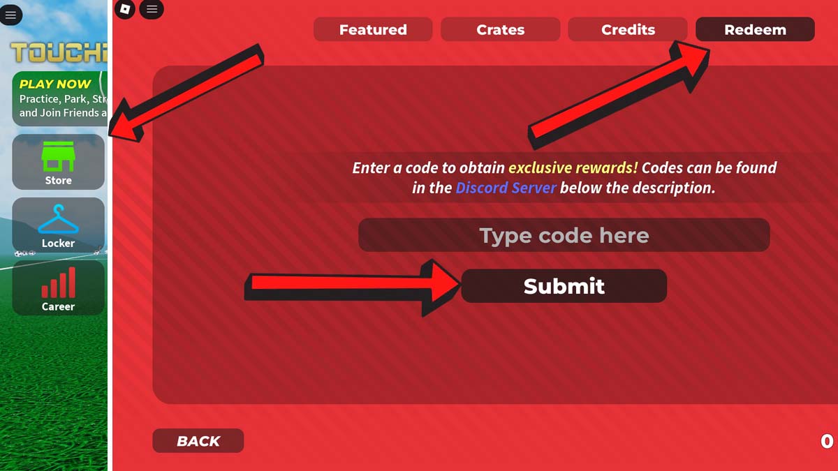 Roblox TOUCHLINE Codes Redemption System