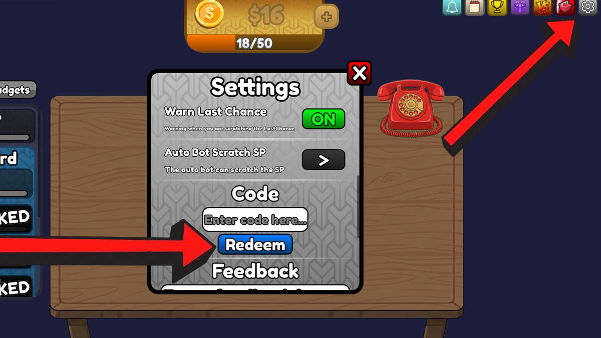 Scratchy Loot Codes Redemption System.