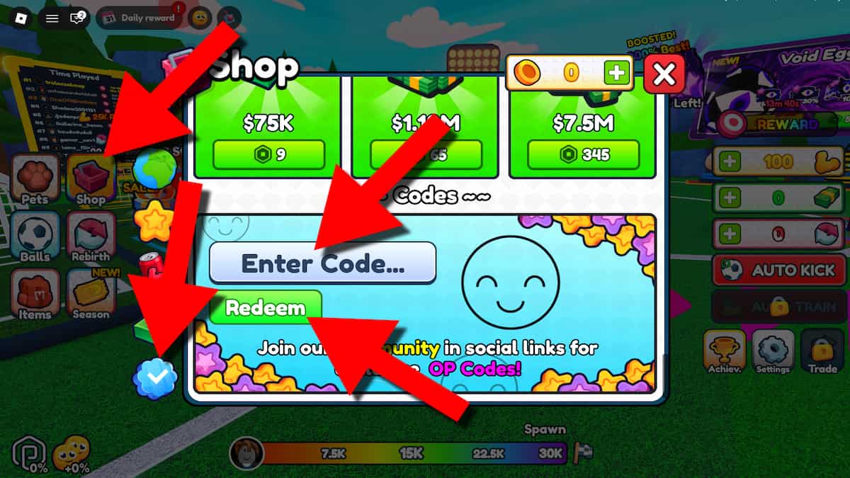 How to redeem Soccer Training codes