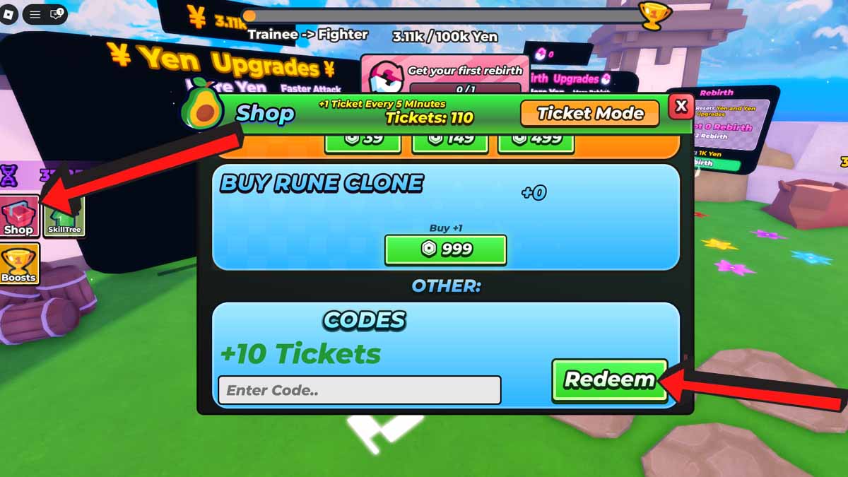 Yen Incremental Codes Redemption System
