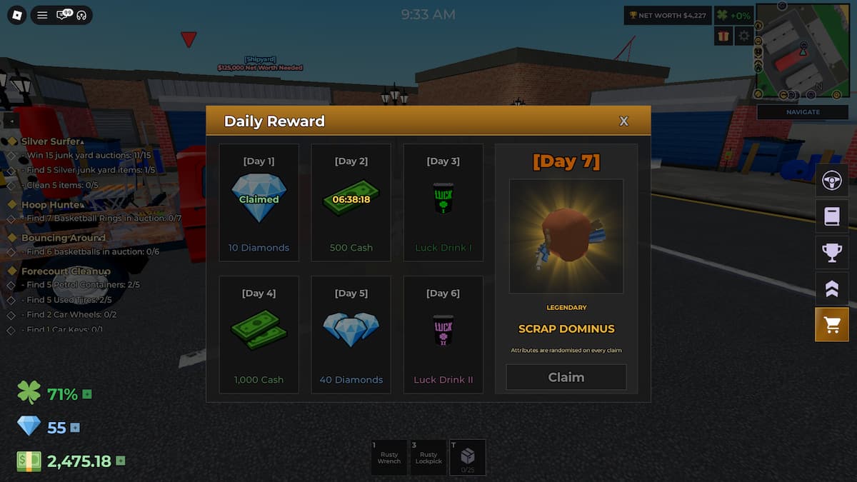 image showing Daily Rewards in Storage Hunters Open World