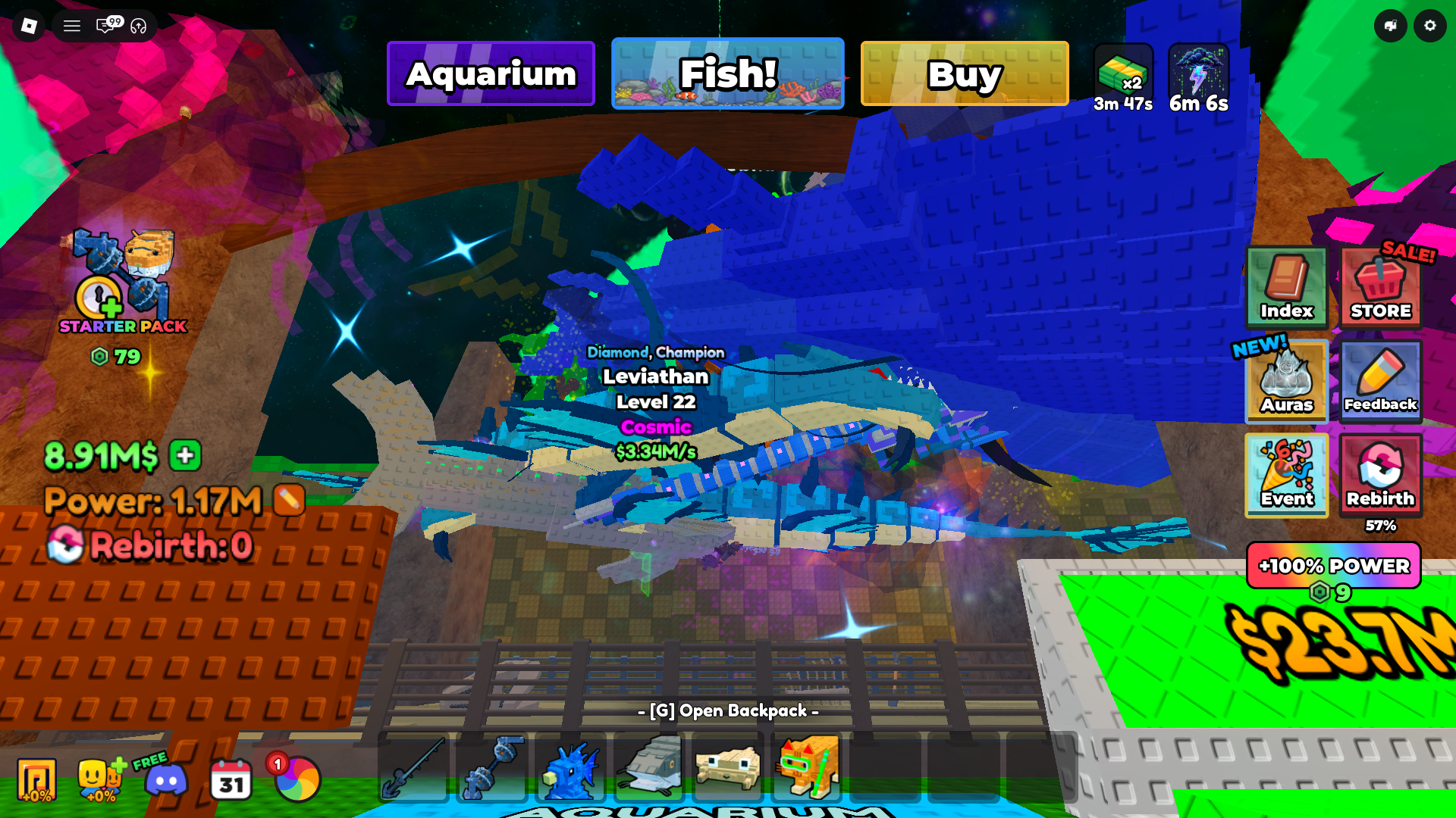 image showing an aquarium with mutated fish in Be a Fish Bait
