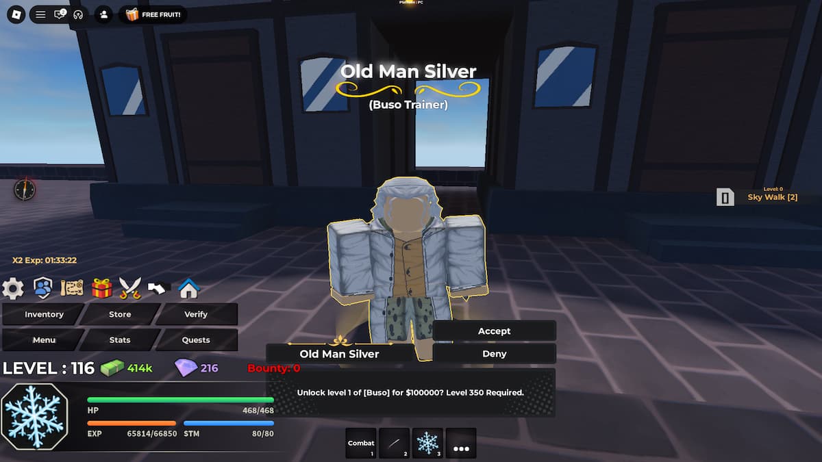 image showing the Bosu Haki NPC in Haze Seas