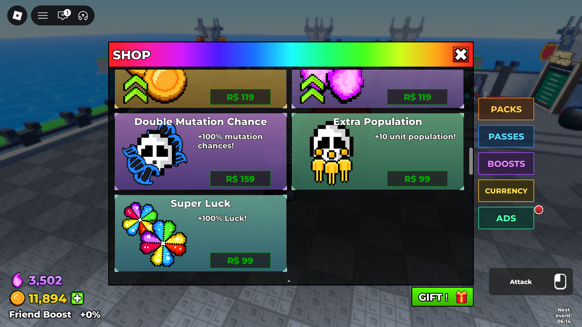 image showing the Gamepasses in Be The Final Boss