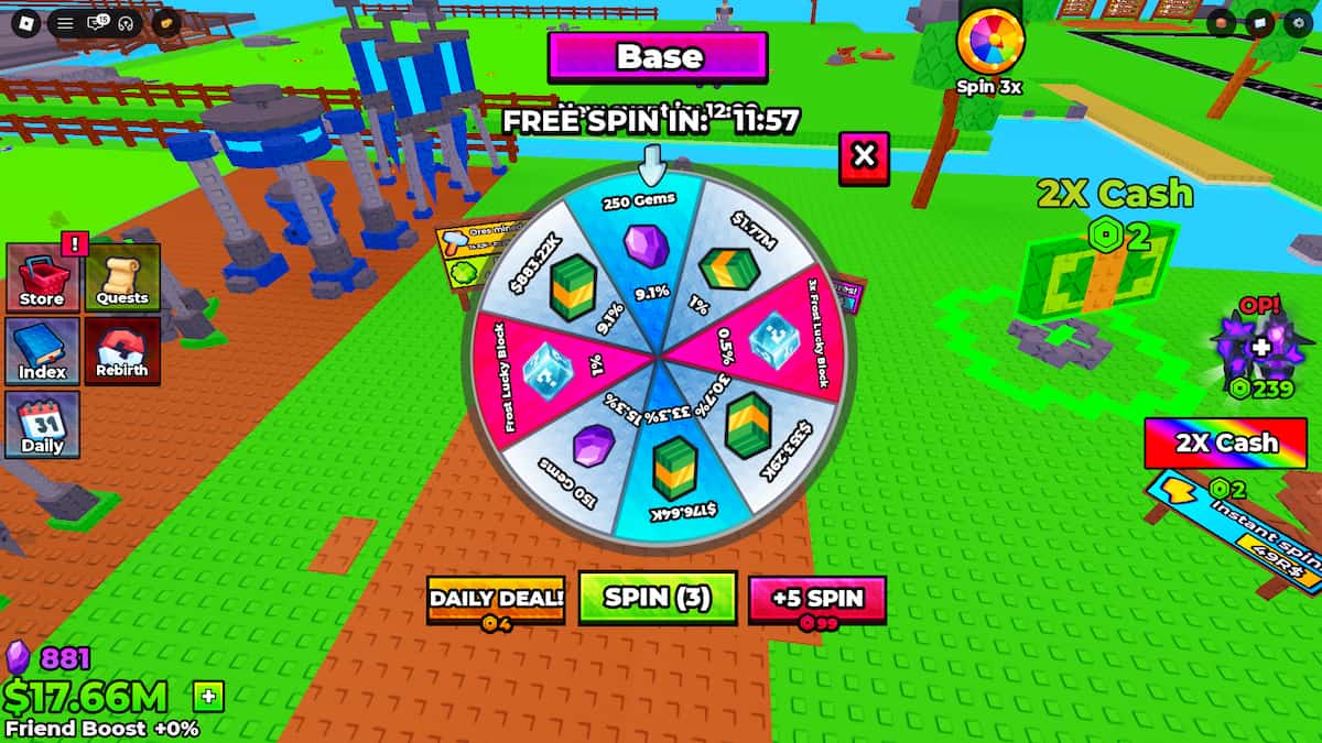 image showing the Wheel Spin in Make a Drill Farm