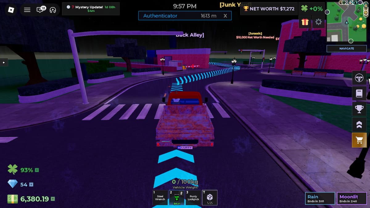 image showing the navigation to Authenticator in Storage Hunters