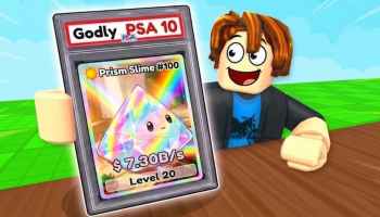 Roblox Slime Card Collection featured image depicting the player avatar showing a rare Slime Card