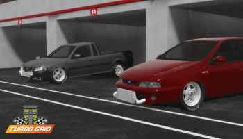 Roblox Turbo Grid logo and featured image depicting in-game cars
