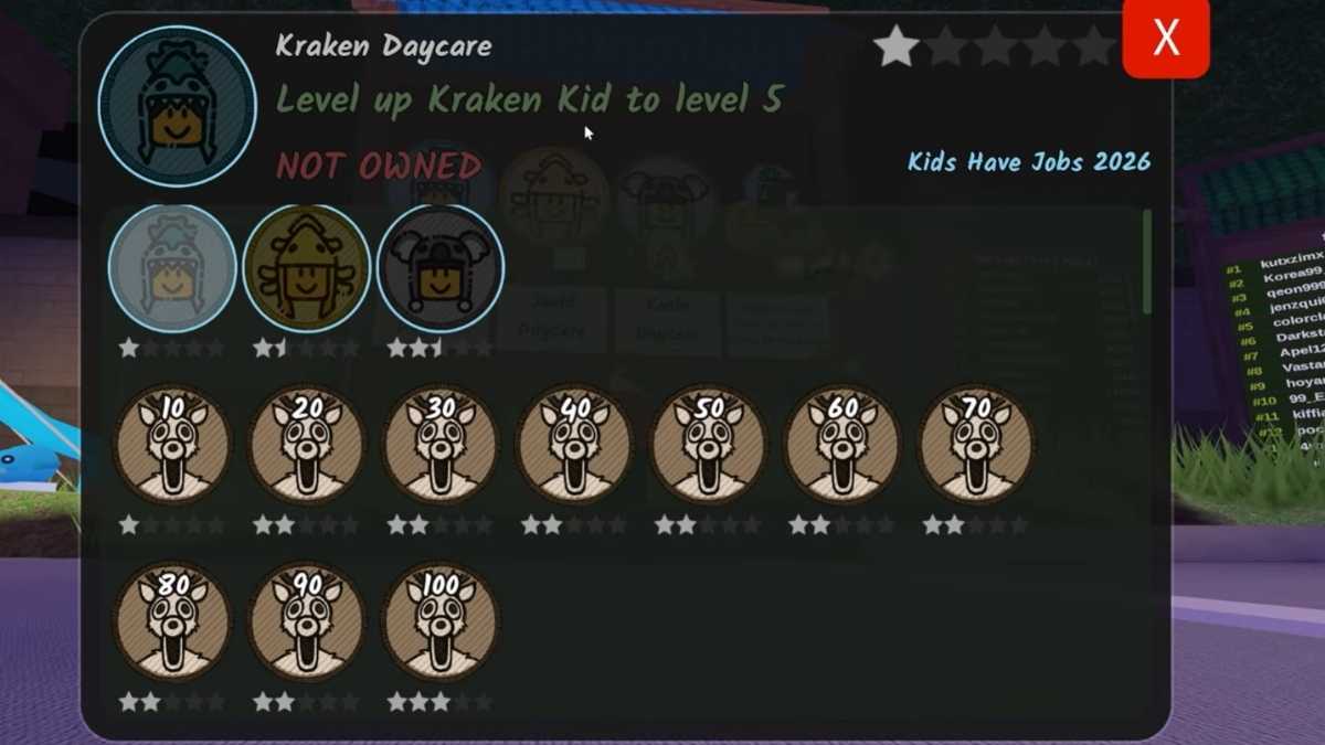 Kids Have Jobs Update Badges in 99 Nights in the forest