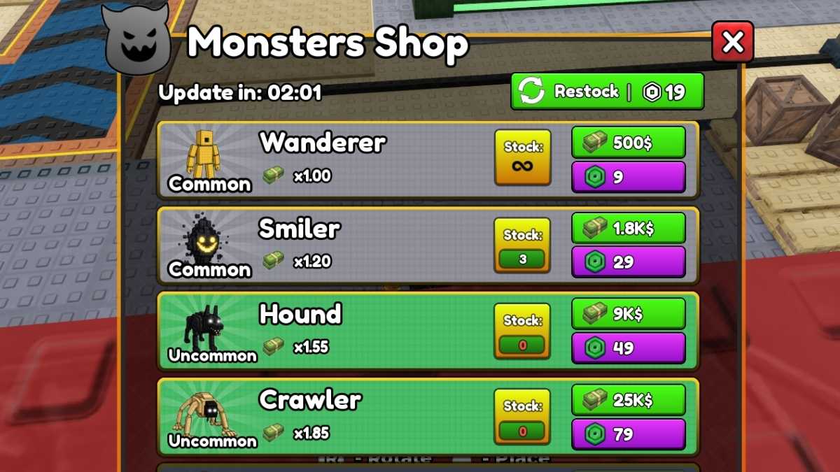 Monsters in Build Your Backrooms
