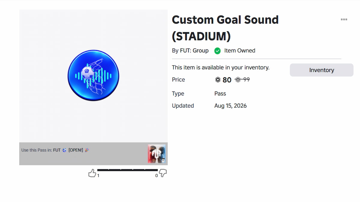 The Goal Sound Game Pass in FUT