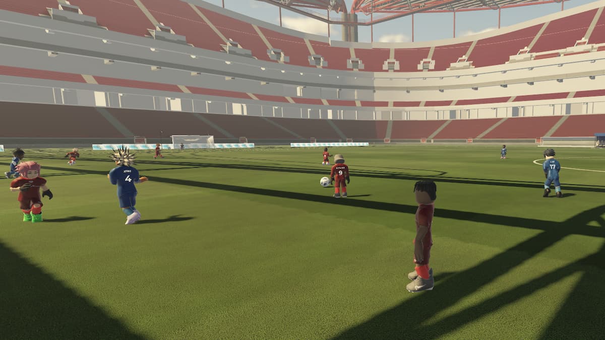Multiple players on a Soccer Field