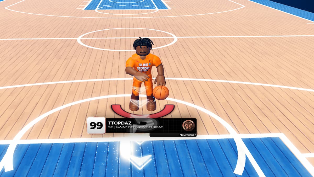 A player holding a ball in Practical Basketball